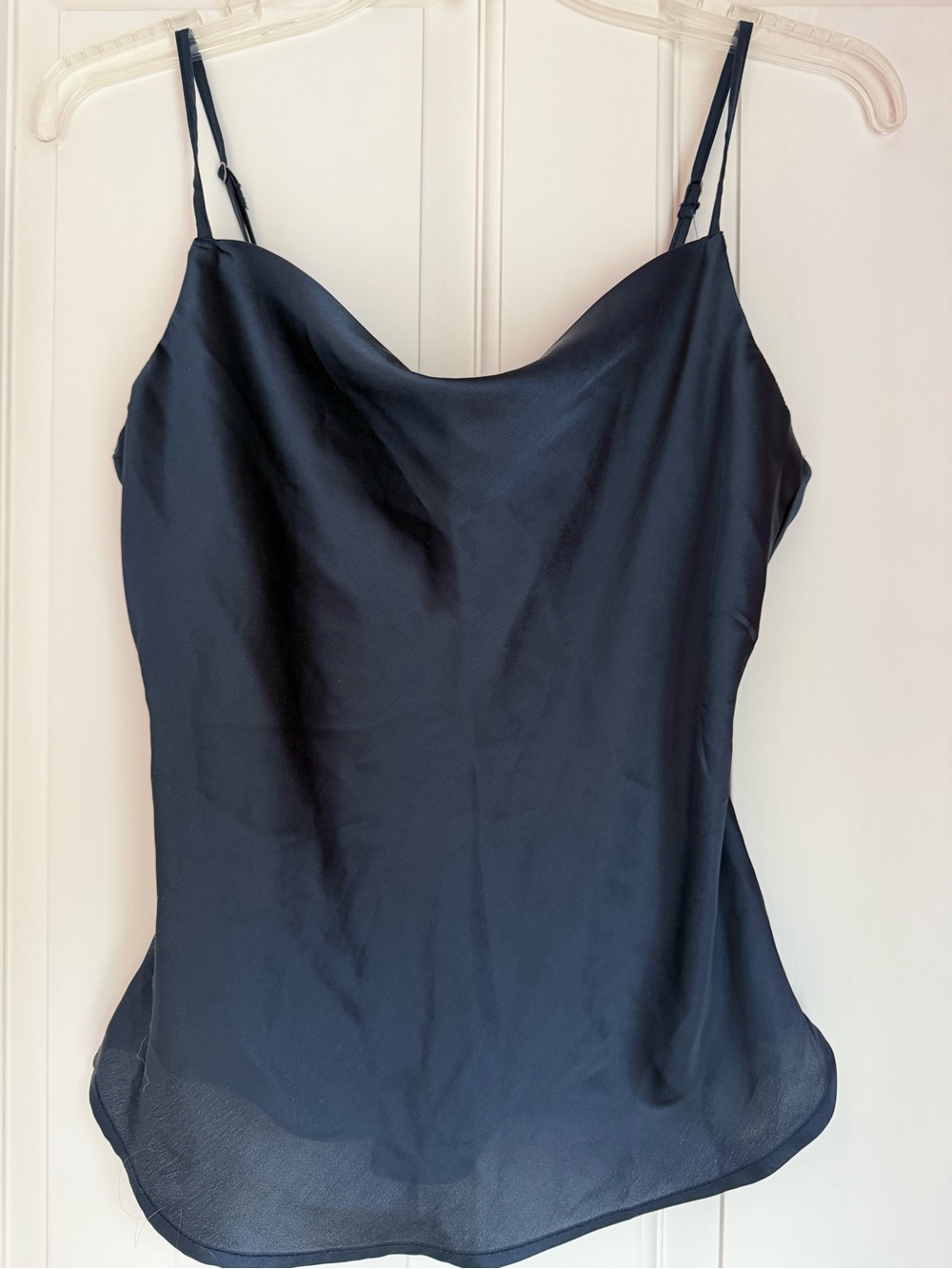 Abercrombie & Fitch Navy Satin Cowl Neck Slip Top, XS